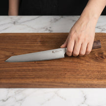 Yaxell Vleesmes Hana 23 cm - 3 lagers RVS - mørkebrun Pakkawood håndtag