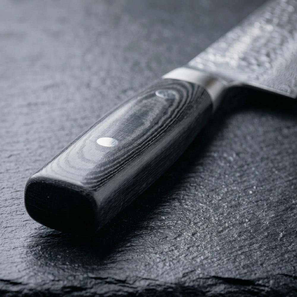 Yaxell Koksmes Zen 20 cm - 37 lagers rustfrit damask stål - canvas Micarta håndtag