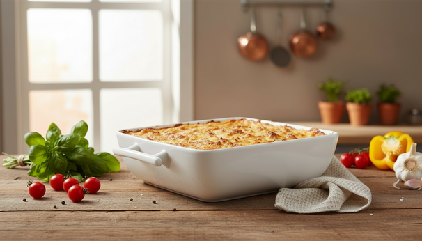 BonBistro Ovenskåle Yong Squito - Hvid - 19 x 19 x 6 cm / 1.4 Liter - 2 stk.