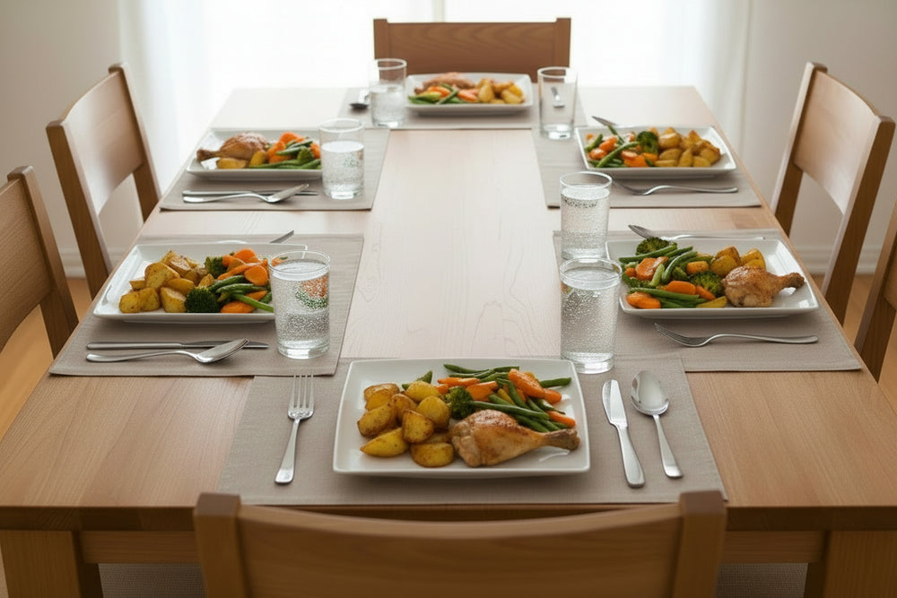 BonBistro Serviesset Yong Squito - Hvid 18-delig / 6 personer - 6 middagstallerkener, 6 dybe tallerkener og 6 flade tallerkener