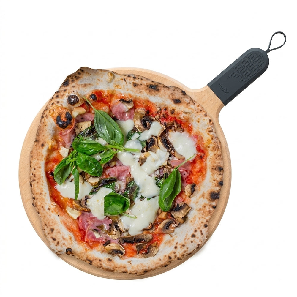 ZiiPa Serveerplank / Pizzaplank Sora Beukenhout Leisteen - ø 31 cm
